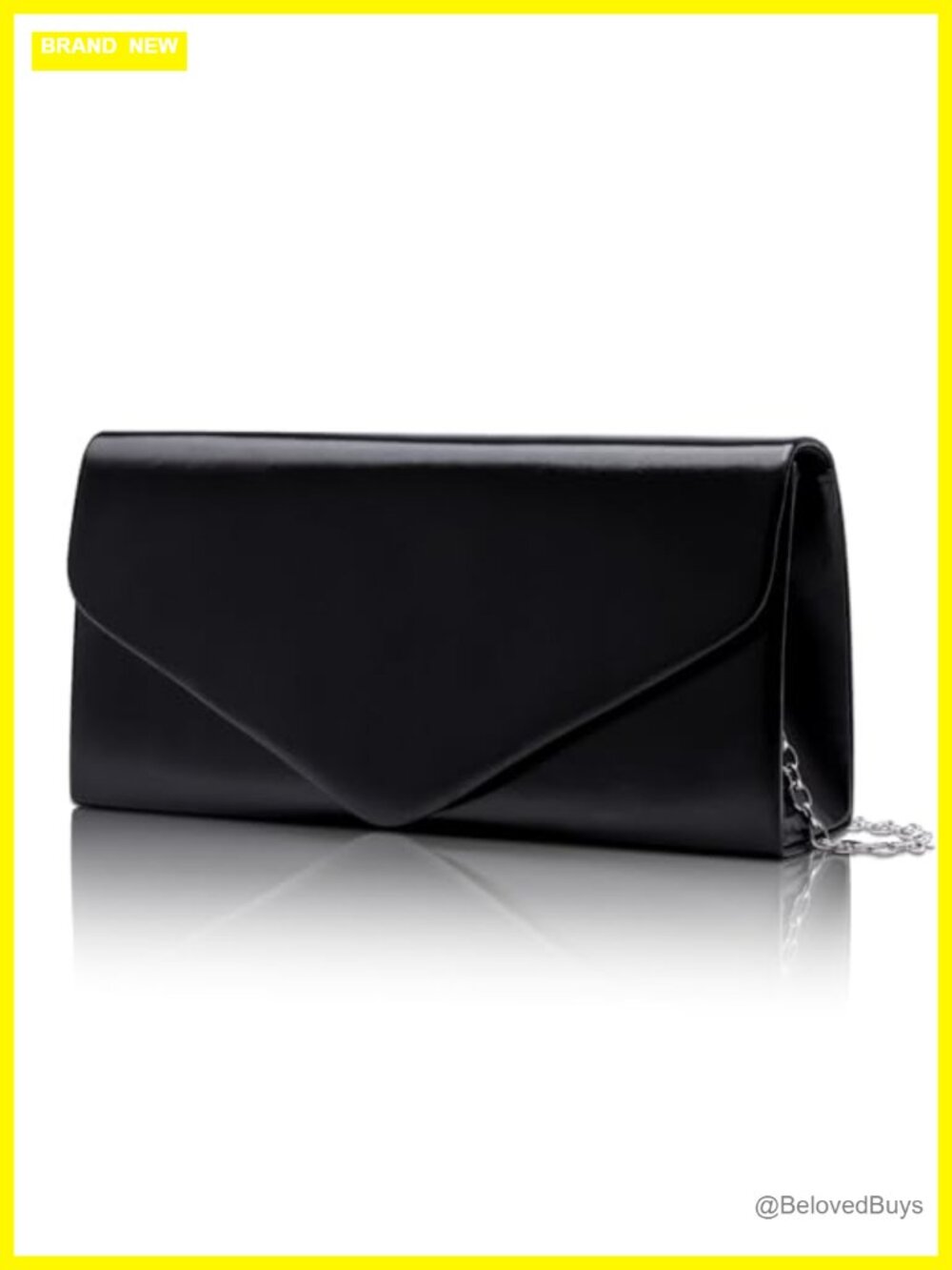 Evening Bag Faux Leather Clutch Purse with Detachable Chain